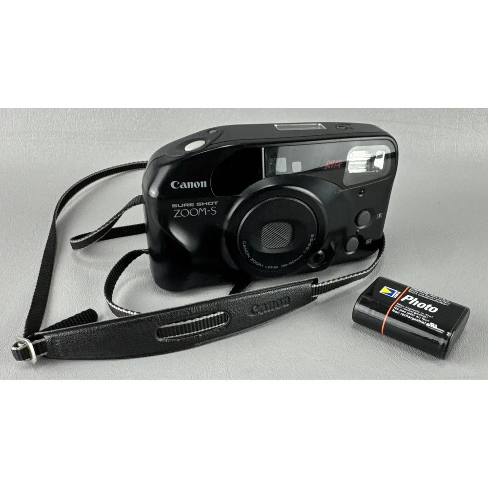 Canon Sure Shot Zoom-S Black Point & Shoot 35mm Film Camera Untested Parts Repai